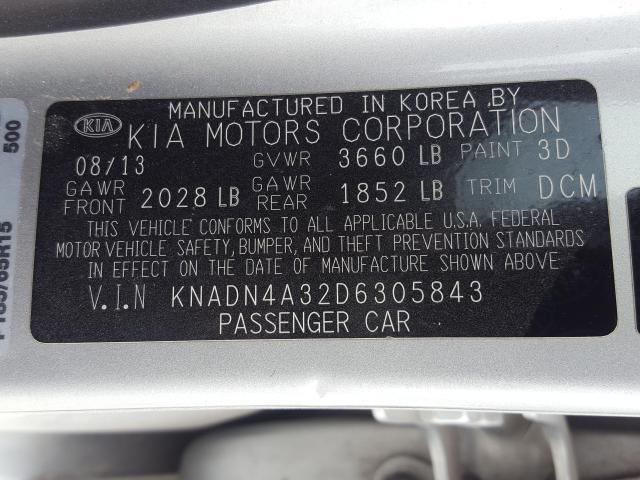 2013 KIA RIO EX KNADN4A32D6305843