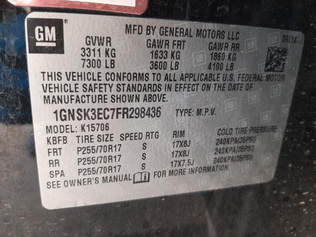 2015 CHEVROLET TAHOE SPEC 1GNSK3EC7FR298436