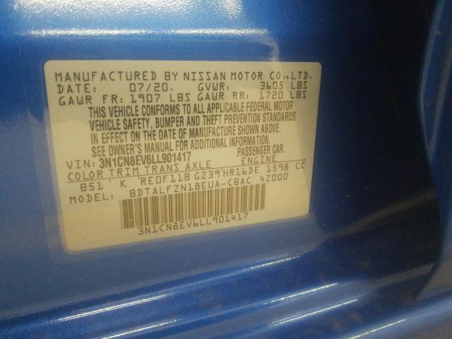 2020 NISSAN VERSA SV 3N1CN8EV6LL901417