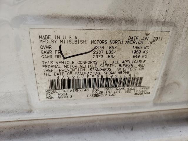 2011 MITSUBISHI GALANT ES 4A32B3FF9BE031251