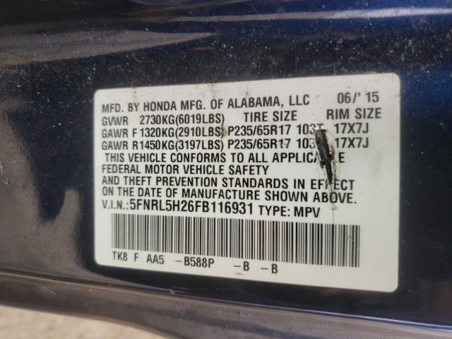 2015 HONDA ODYSSEY LX 5FNRL5H26FB116931