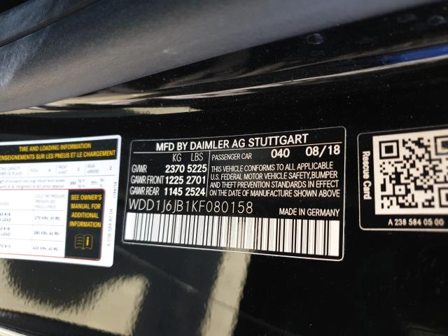 2019 MERCEDES-BENZ E 450 4MAT WDD1J6JB1KF080158