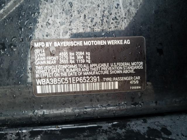 2014 BMW 3 SERIES WBA3B5C51EP652391