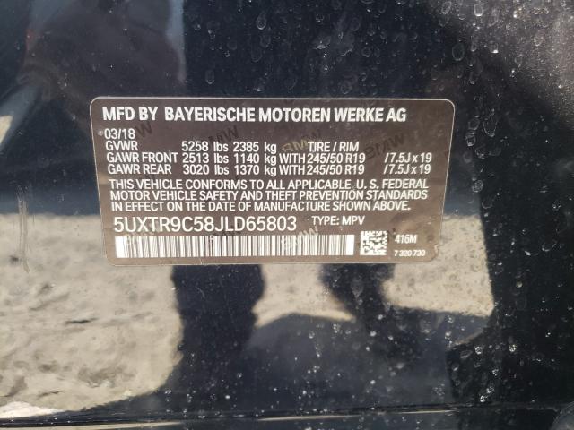 2018 BMW X3 5UXTR9C58JLD65803