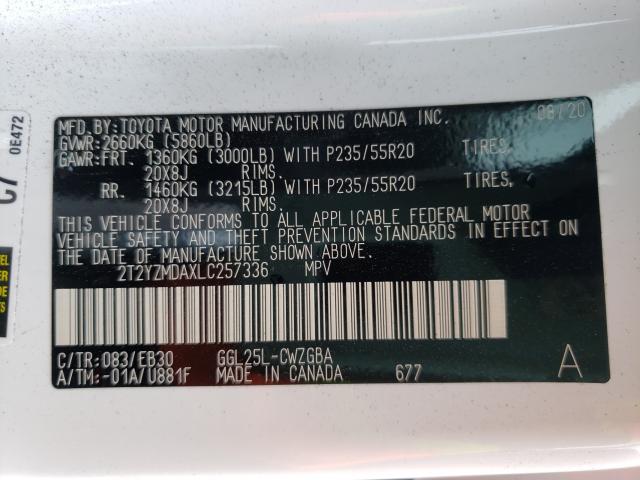 2020 LEXUS RX 350 F-S 2T2YZMDAXLC257336