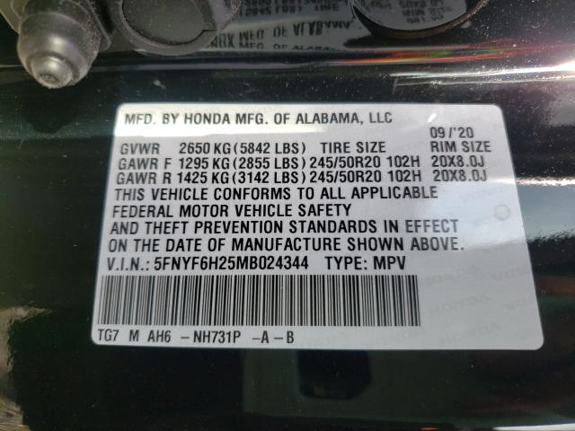 2021 HONDA PILOT SE 5FNYF6H25MB024344
