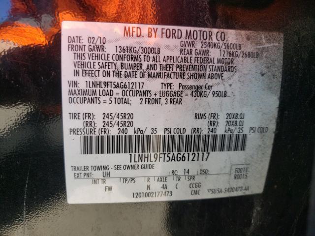 2010 LINCOLN MKS 1LNHL9FT5AG612117