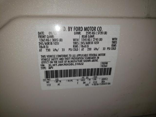 2016 LINCOLN MKX SELECT 2LMTJ8KR0GBL31822