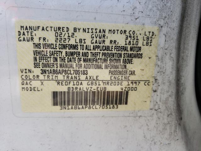 2012 NISSAN SENTRA 2.0 3N1AB6AP8CL705183
