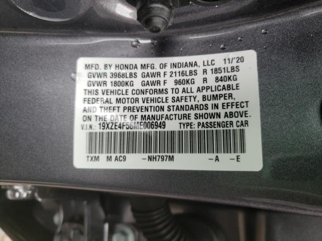 2021 HONDA INSIGHT EX 19XZE4F56ME006949