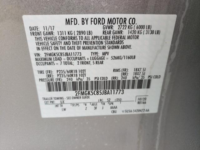 2018 FORD FLEX SEL 2FMGK5C85JBA11773