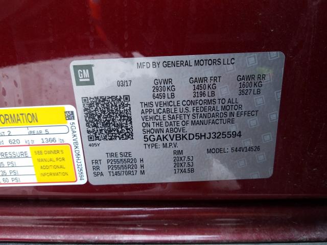 2017 BUICK ENCLAVE 5GAKVBKD5HJ325594