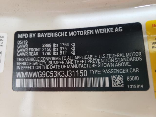 2019 MINI COOPER S WMWWG9C53K3J31150