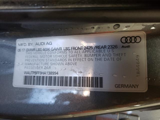 2017 AUDI A3 E-TRON WAUTPBFF9HA138994