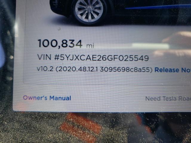 2016 TESLA MODEL X 5YJXCAE26GF025549