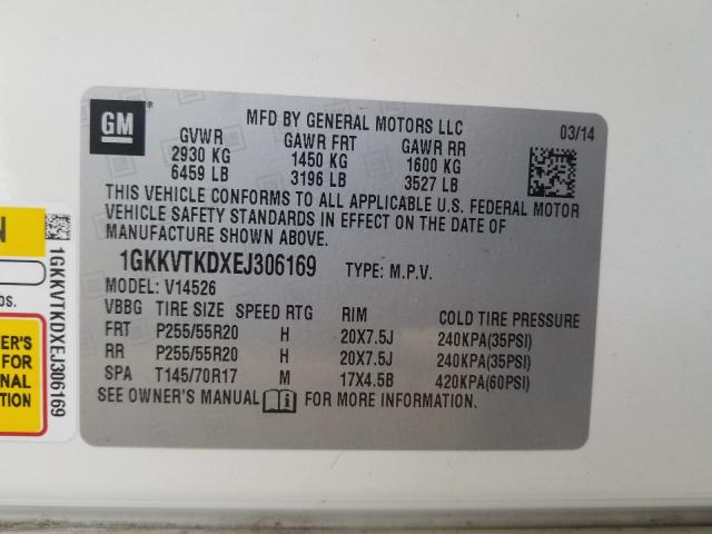 2014 GMC ACADIA DEN 1GKKVTKDXEJ306169