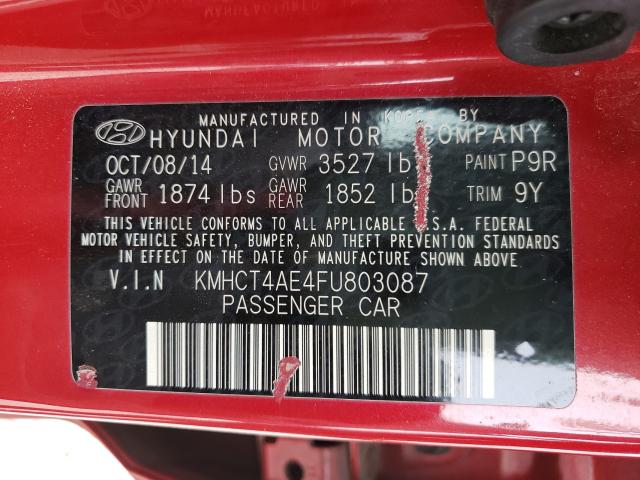 2015 HYUNDAI ACCENT GLS KMHCT4AE4FU803087