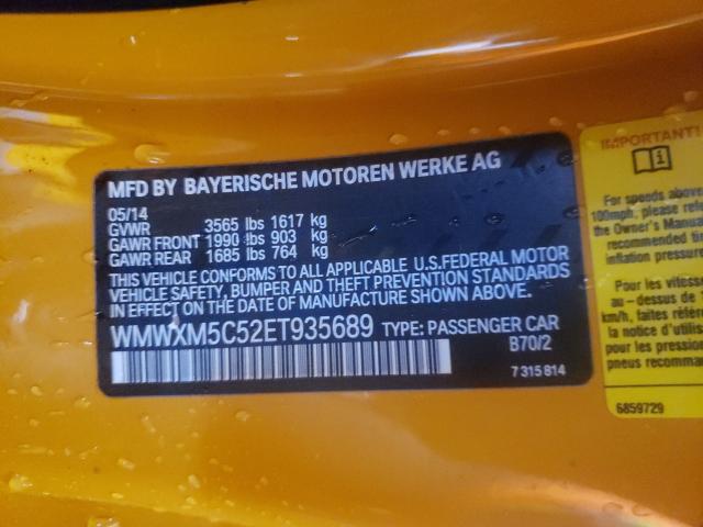2014 MINI COOPER WMWXM5C52ET935689