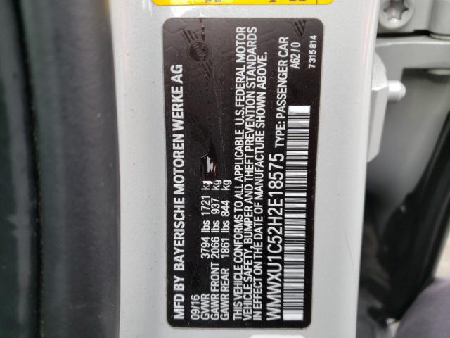 2017 MINI COOPER WMWXU1C52H2E18575