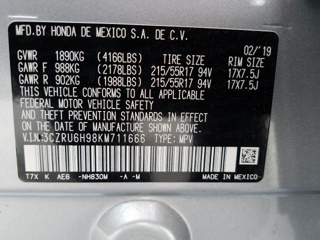 2019 HONDA HR-V TOURI 3CZRU6H98KM711666