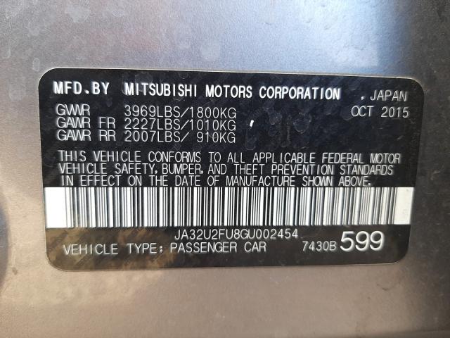 2016 MITSUBISHI LANCER ES JA32U2FU8GU002454