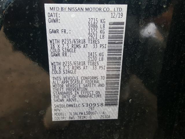 2020 INFINITI QX60 LUXE 5N1DL0MN1LC530958
