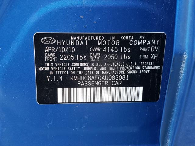 2010 HYUNDAI ELANTRA TO KMHDC8AE0AU083081