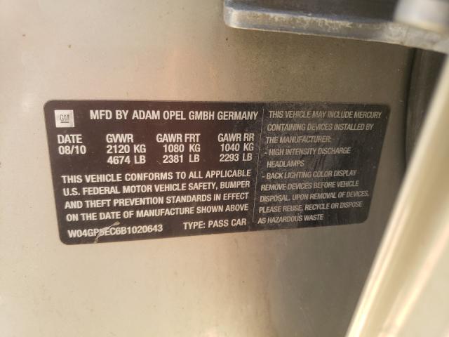 2011 BUICK REGAL CXL W04GP5EC6B1020643