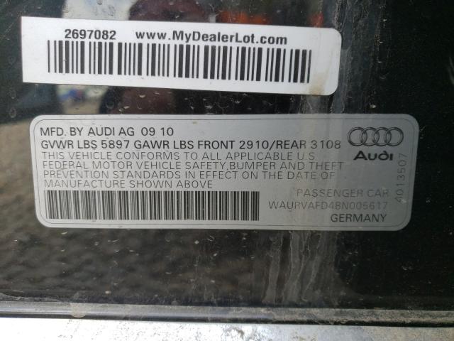 2011 AUDI A8 L QUATT WAURVAFD4BN005617