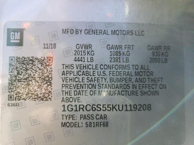 2019 CHEVROLET VOLT LT 1G1RC6S55KU119208