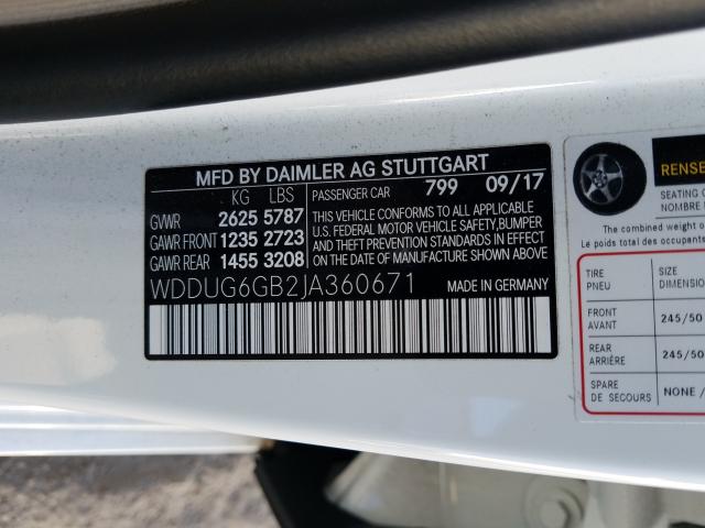 2018 MERCEDES-BENZ S 450 WDDUG6GB2JA360671