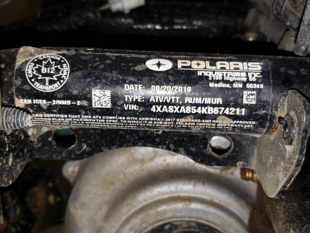 2019 POLARIS SPORTSMAN 4XASXA854KB674211
