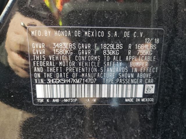 2019 HONDA FIT LX 3HGGK5H47KM714707