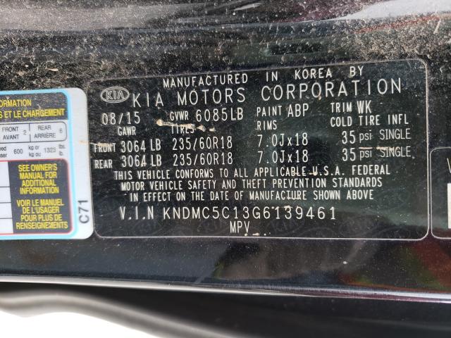 2016 KIA SEDONA KNDMC5C13G6139461