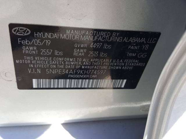 2019 HYUNDAI SONATA LIM 5NPE34AF9KH774597