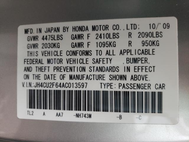 2010 ACURA TSX JH4CU2F64AC013597