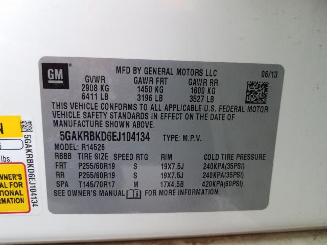 2014 BUICK ENCLAVE 5GAKRBKD6EJ104134