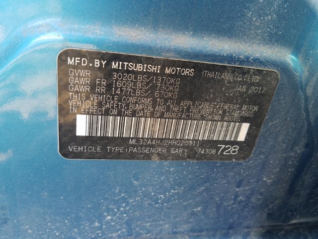 2017 MITSUBISHI MIRAGE SE ML32A4HJ2HH020311