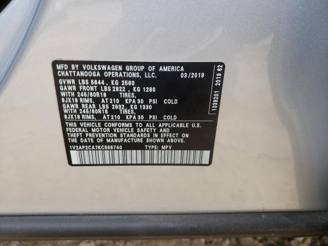 2019 VOLKSWAGEN ATLAS S 1V2AP2CA7KC555740