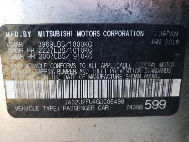 2016 MITSUBISHI LANCER ES JA32U2FU4GU006498