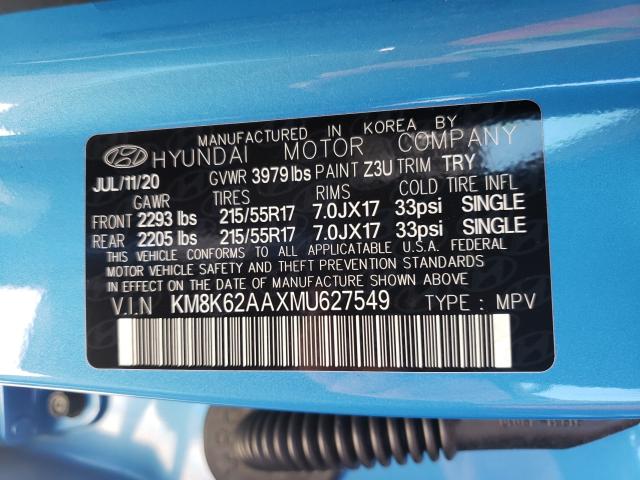 2021 HYUNDAI KONA SEL P KM8K62AAXMU627549