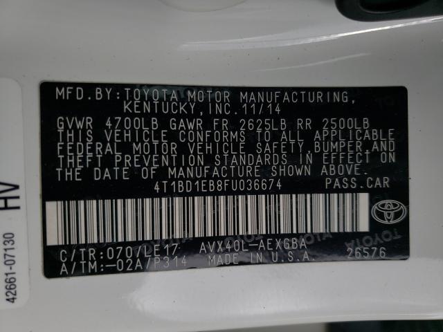 2015 TOYOTA AVALON HYB 4T1BD1EB8FU036674