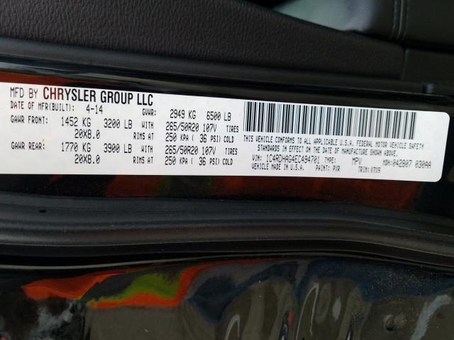 2014 DODGE DURANGO SX 1C4RDHAG4EC494701