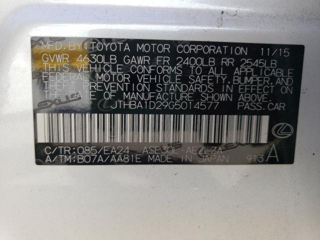 2016 LEXUS IS 200T JTHBA1D29G5014577