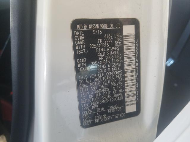 2015 NISSAN JUKE NISMO JN8DF5MV3FT250430