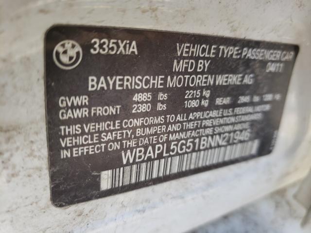 2011 BMW 335 XI WBAPL5G51BNN21946