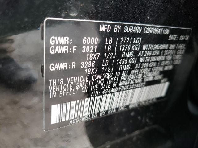 2019 SUBARU ASCENT PRE 4S4WMAFD0K3424662
