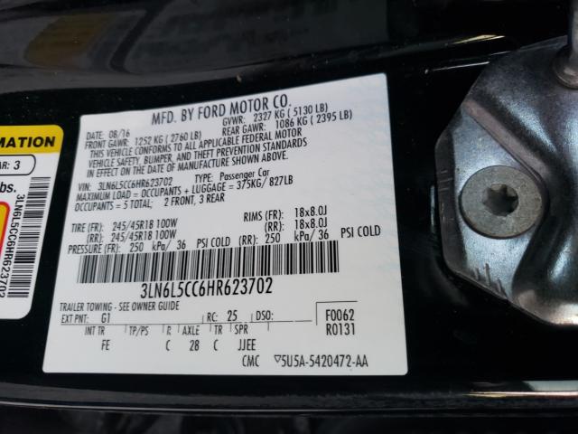 2017 LINCOLN MKZ SELECT 3LN6L5CC6HR623702