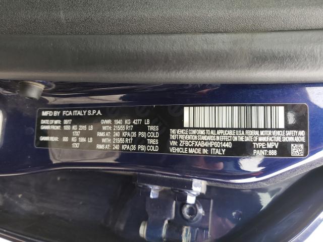 2017 FIAT 500X POP ZFBCFXAB4HP601440