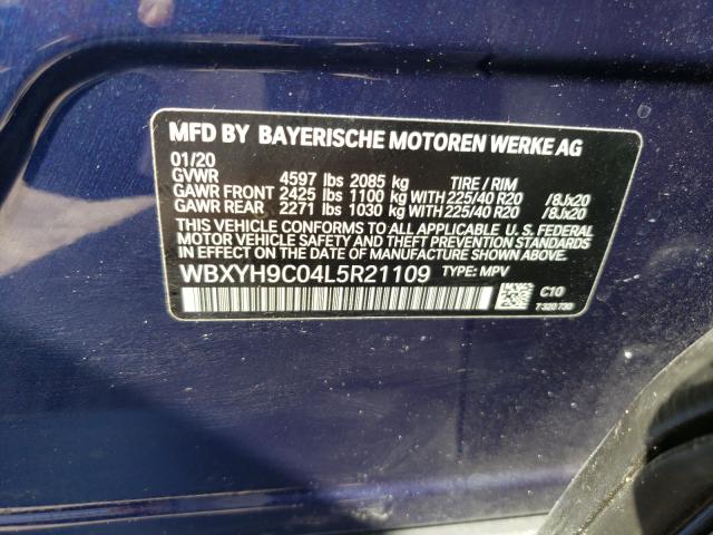 VIN WBXYH9C04L5R21109 2020 BMW X2, Sdrive28I no.10